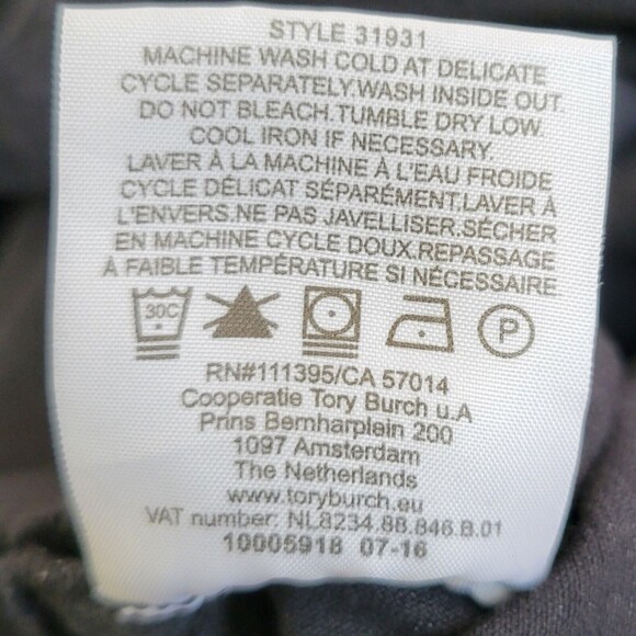 Tory Burch Billet Legging Black Corduroy Skinny Pants Side Zip Closure Size 25 - Picture 11 of 12